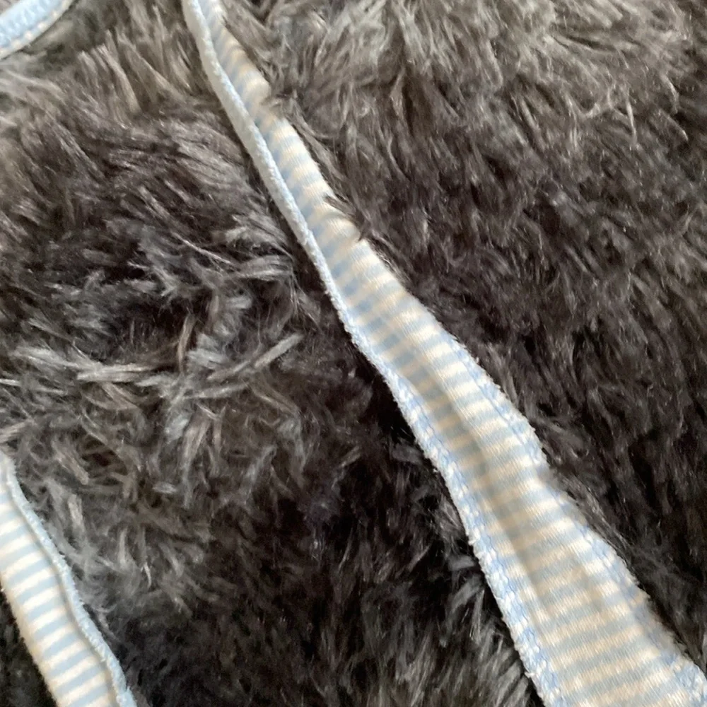Baby blue and white striped strap belt
